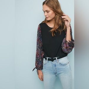 NWT Anthropologie Maybelle tied sleeve top
